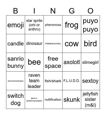 kad's tf bingo Card