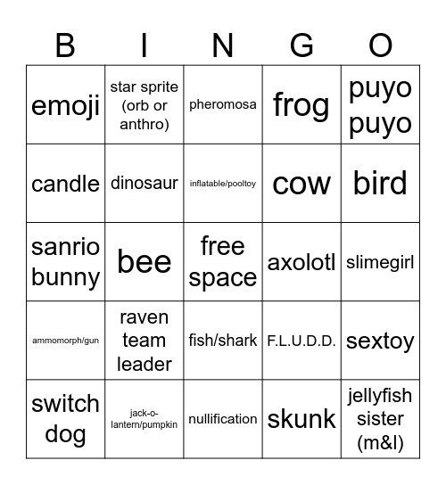 kad's tf bingo Card