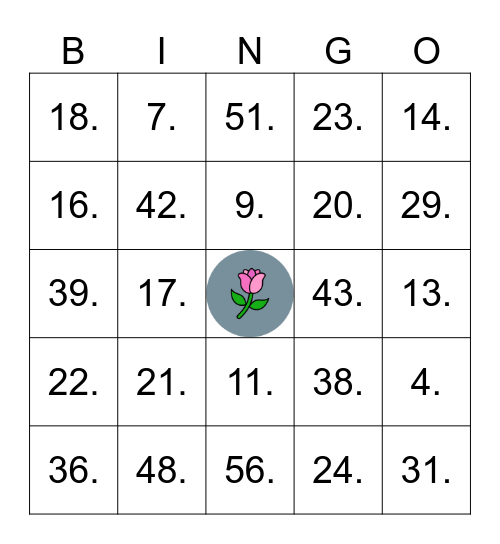 Chá da Maria Flor Bingo Card