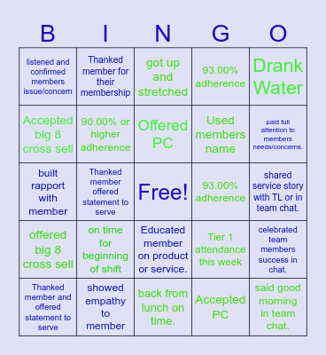 Trust and Respect Bingo Card