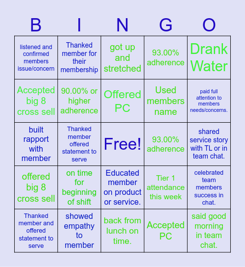 Trust and Respect Bingo Card