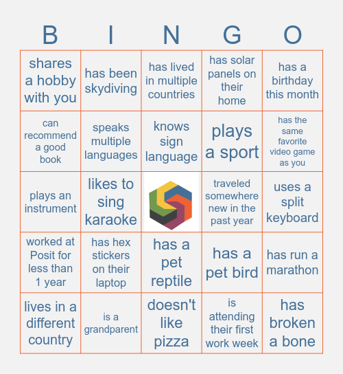 Find a coworker who Bingo Card