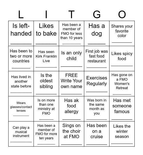 Icebreaker Bingo: Find Someone Who Bingo Card