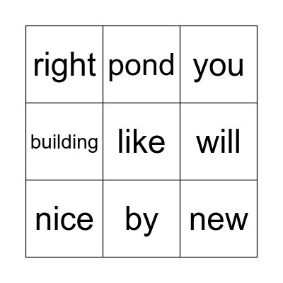 Pig's New House Bingo Card