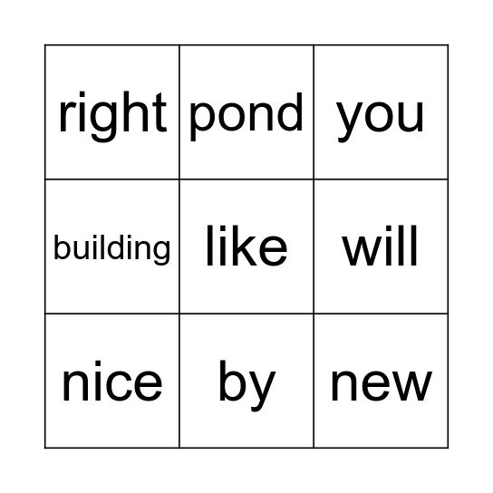 Pig's New House Bingo Card