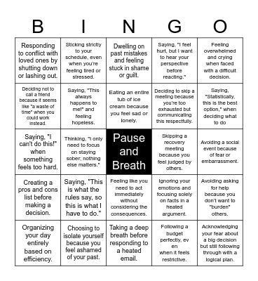 Wise Mind Bingo (DBT Edition) Bingo Card