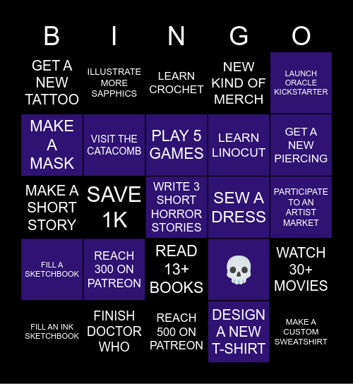 2025 GOALS Bingo Card