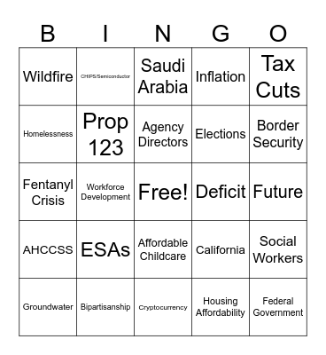 State of the State Bingo Card