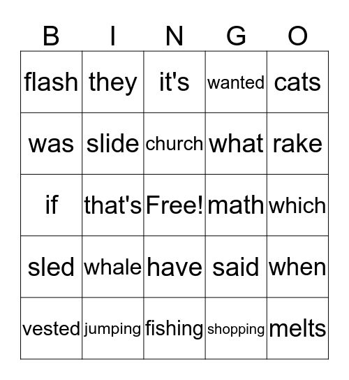 Isabelle's Bingo Game Bingo Card