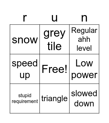 Run 3 Infinite Bingo Card