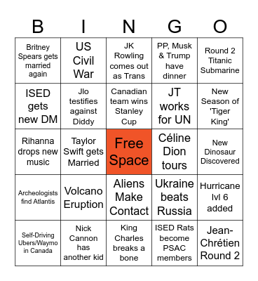 2025 Bingo Card