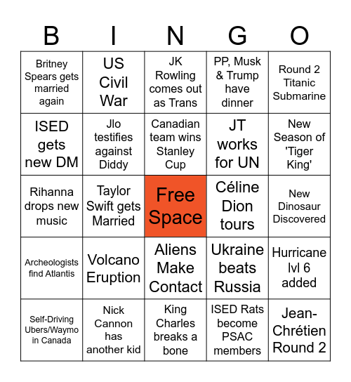 2025 Bingo Card