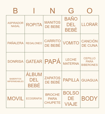BABY BINGO Card