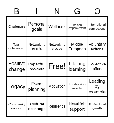 MTM BINGO Card