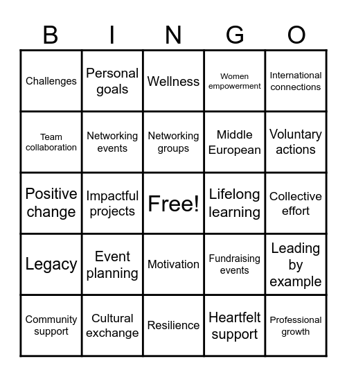 MTM BINGO Card