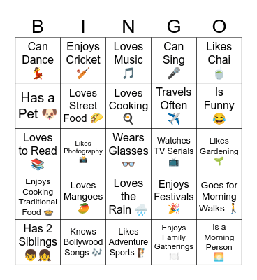 Bingo Friend Bingo Card