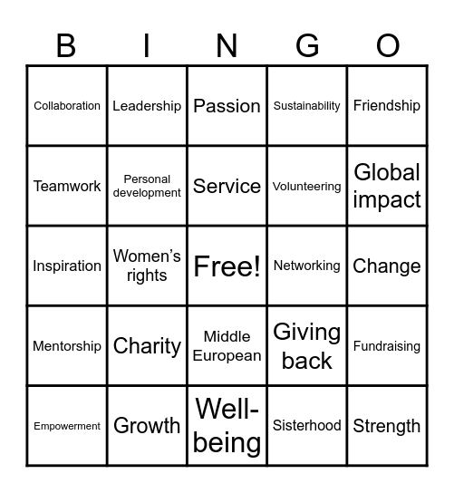 MTM BINGO Card