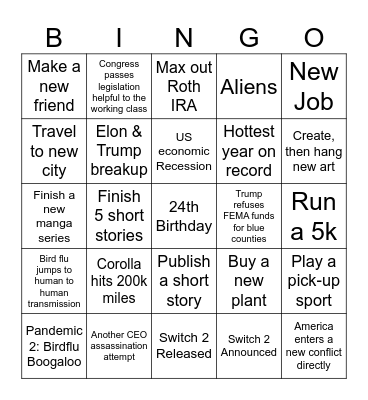 2025 BINGO Card