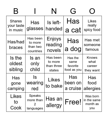 Icebreaker Bingo: Find Someone Who Bingo Card