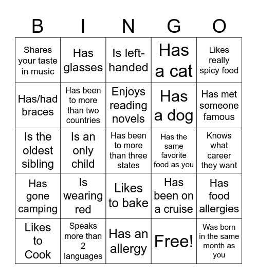 Icebreaker Bingo: Find Someone Who Bingo Card