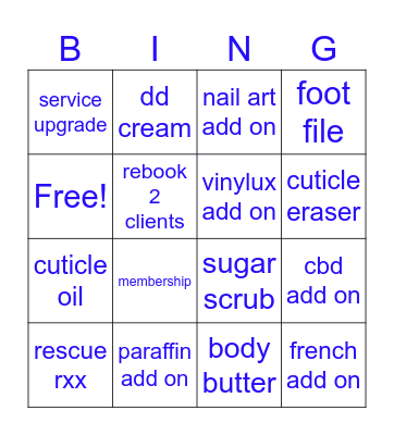 Frenchies Bingo Card
