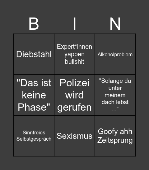 Hilf mir pls Bingo Card