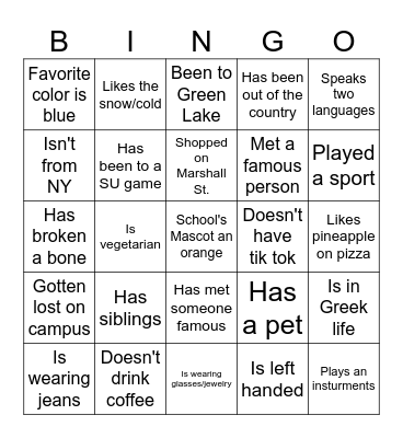 Bingo Card