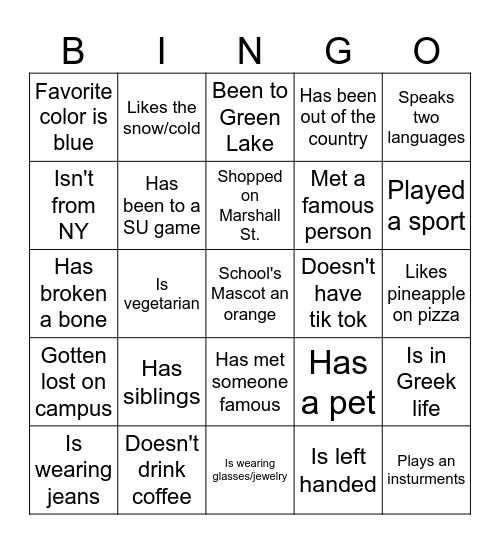 Bingo Card