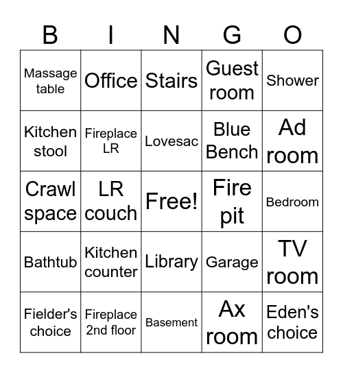 House Bingo Card