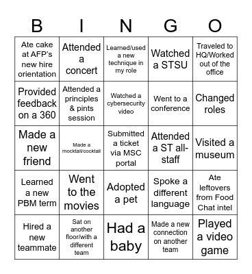 InfraLIVE's Icebreaker BINGO! Bingo Card