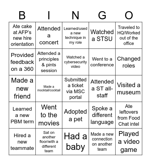 InfraLIVE's Icebreaker BINGO! Bingo Card