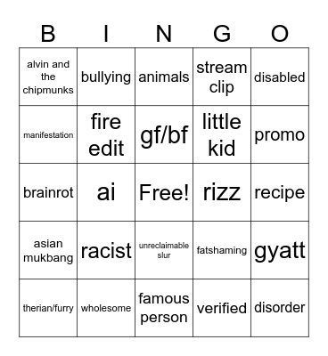 ig reels Bingo Card