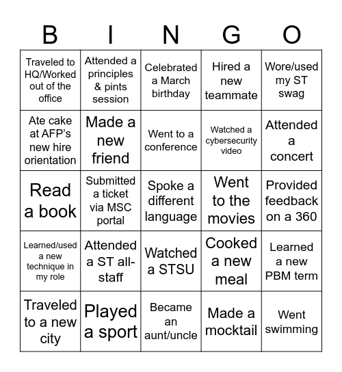 InfraLIVE's Icebreaker BINGO! Bingo Card