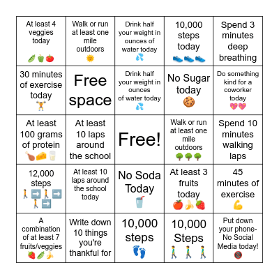 February Wellness BLACKOUT! Bingo Card