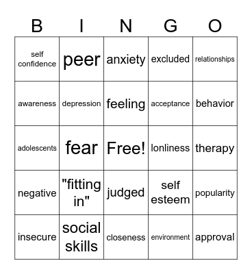Peer approval Bingo Card