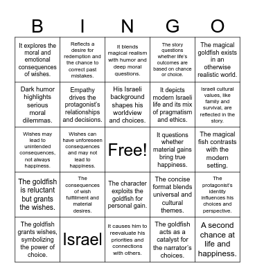 "What, of This Goldfish, Would you Wish?" Bingo Card