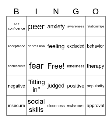 Peer approval Bingo Card