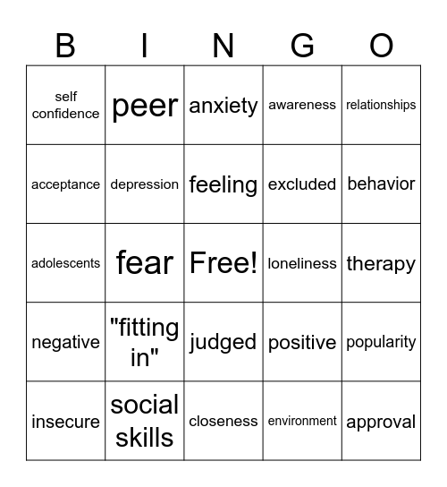 Peer approval Bingo Card