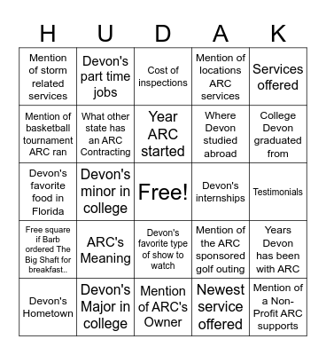 Bingo Card
