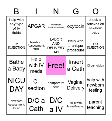 NUR226 BINGO Card