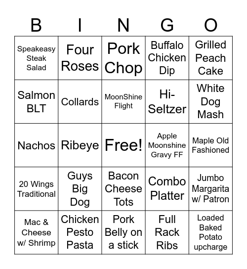 MoonRunners Dunn NC Bingo Card