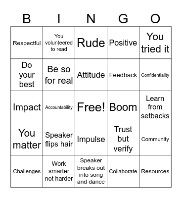 Communication, Leadership, & Professionalism Bingo Card