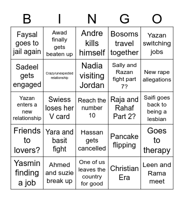 2025 Bosom Bingo Card