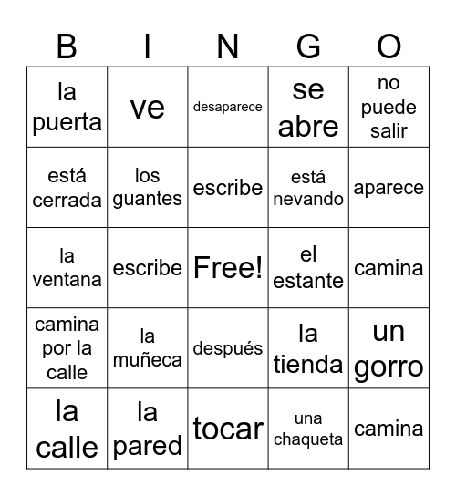 Alma Bingo Card