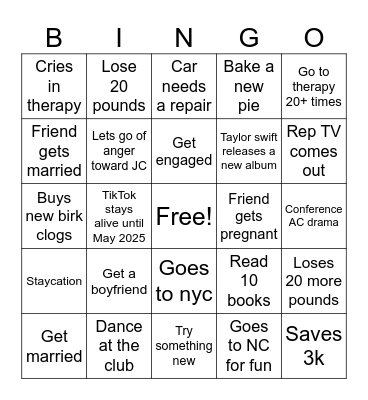 2025 bingo card Bingo Card