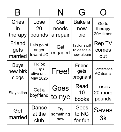 2025 bingo card Bingo Card