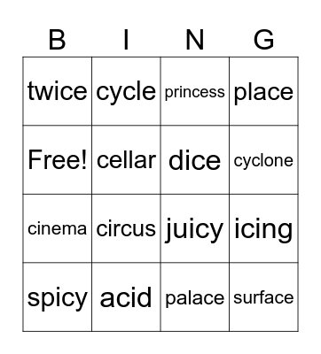 Imposter 'c' - 'c' becomes 's' Bingo Card