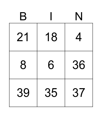 Bingo Musical Bingo Card