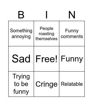 Capcut Bingo Card