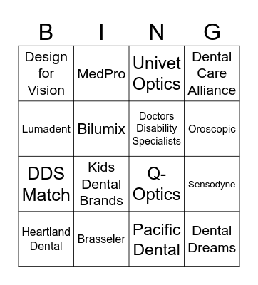 ASDA Vendor Fair! Bingo Card
